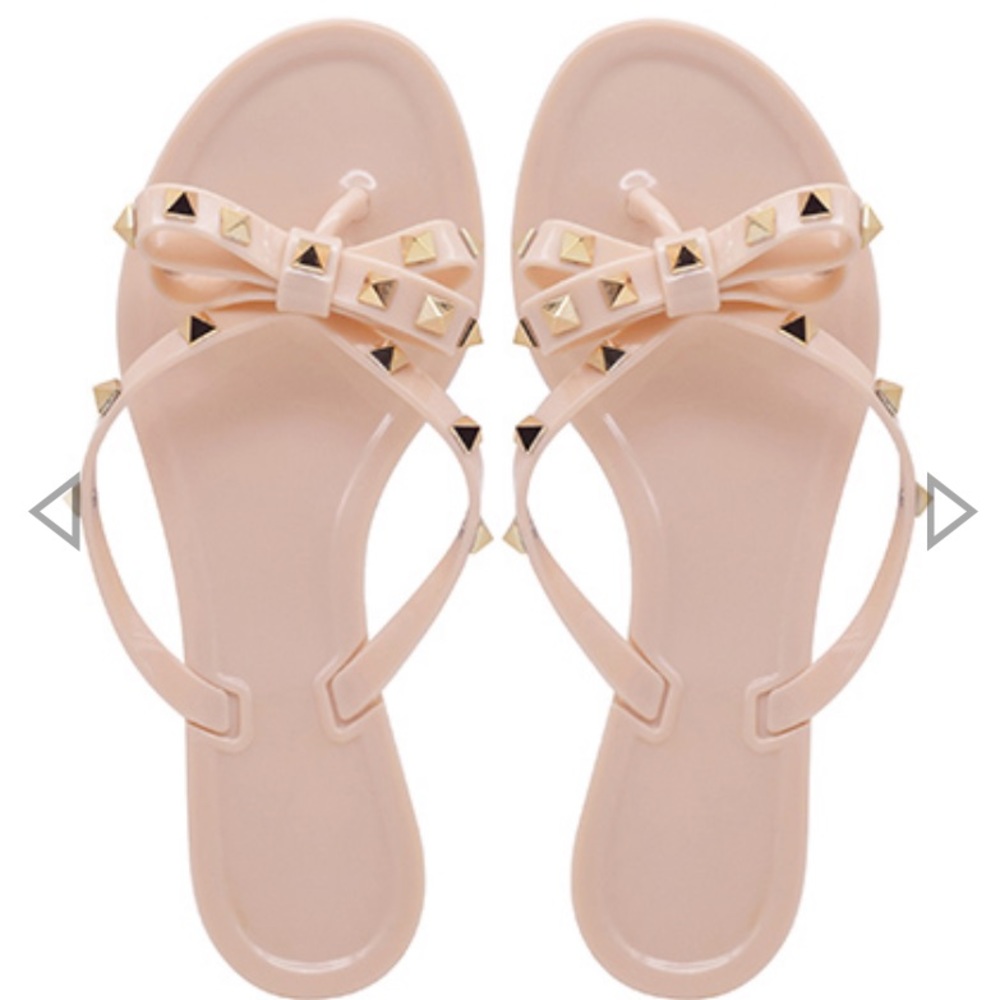 Women’s bow jelly flip flops size 38. New w/o tag - Picture 2 of 4